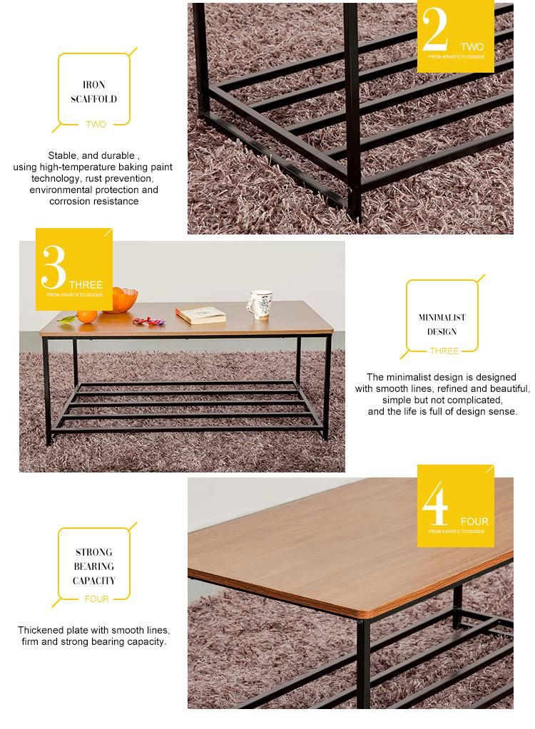Furniture Wholesalers Living Room Custom Rustic Wood Tea Table Metal Frame Wooden Top Coffee Table