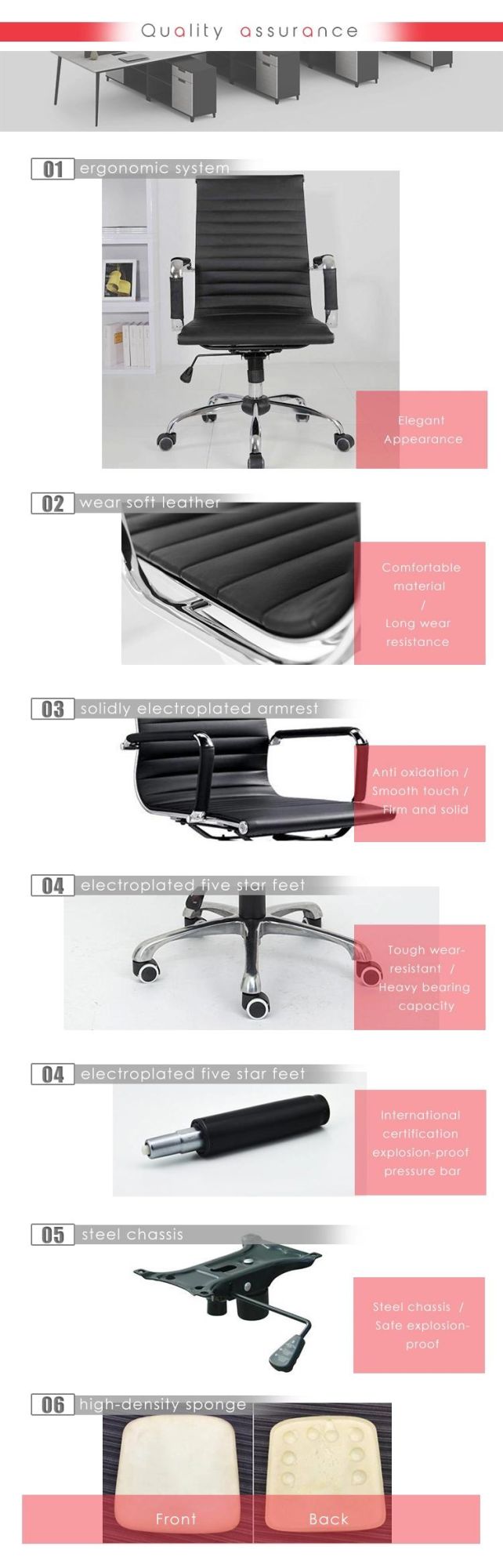 Modern Conference Meeting Room Hot Sale Height Adjustable Office Chairs with Wheels