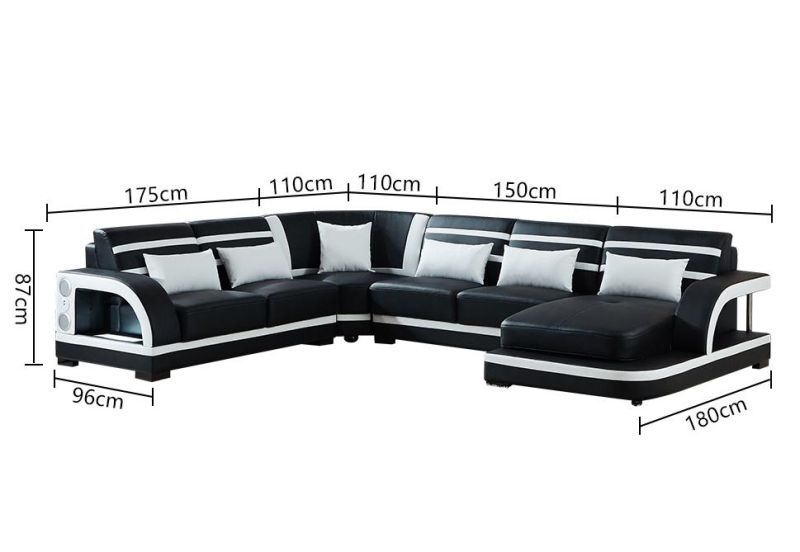 Modern Functional LED American Design Leisure Home Living Room Sofa Furniture Set European Genuine Leather Couch