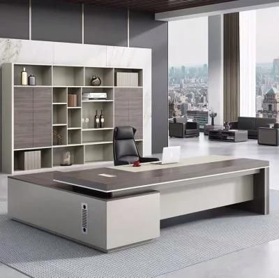 Modern Melamine L Shape Boss Table Home Executive Durable Wooden Furniture Office Desk