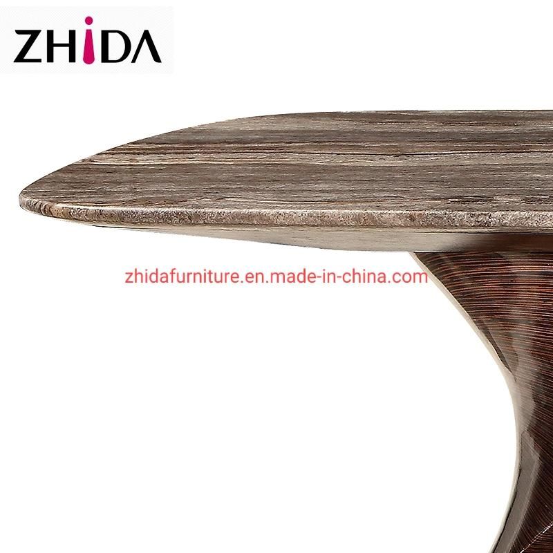 Home Villa Apartment Hotel Lobby Furniture Restaurant Big Reception Marble Solid Wood Leg Dining Table