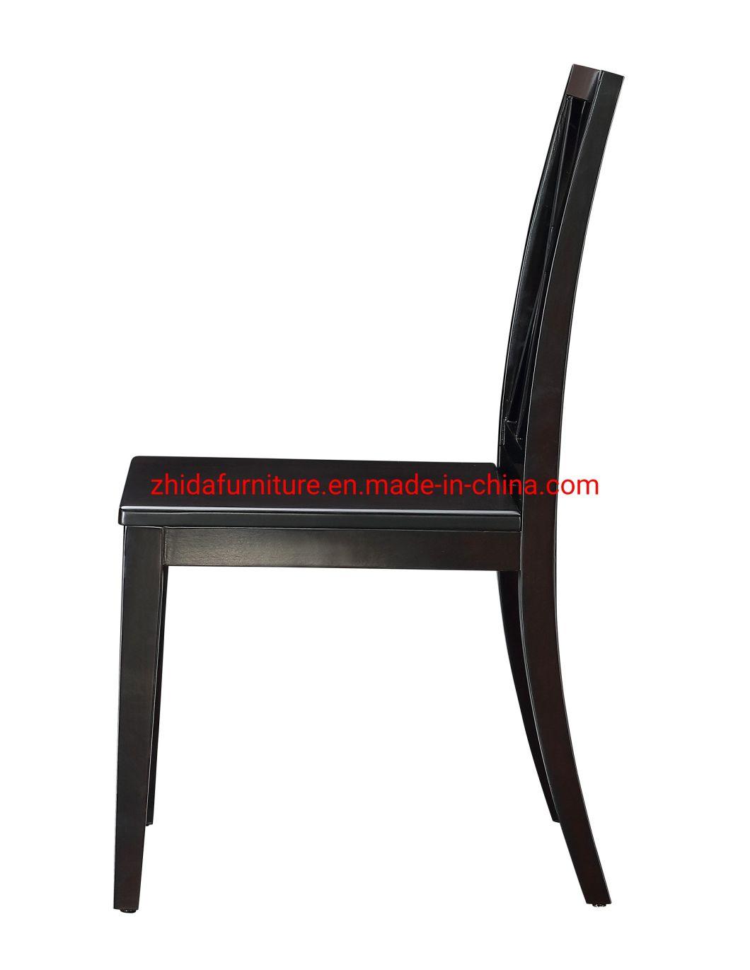 Home Furniture Wooden Restaurant Black Solid Wood Dining Chair