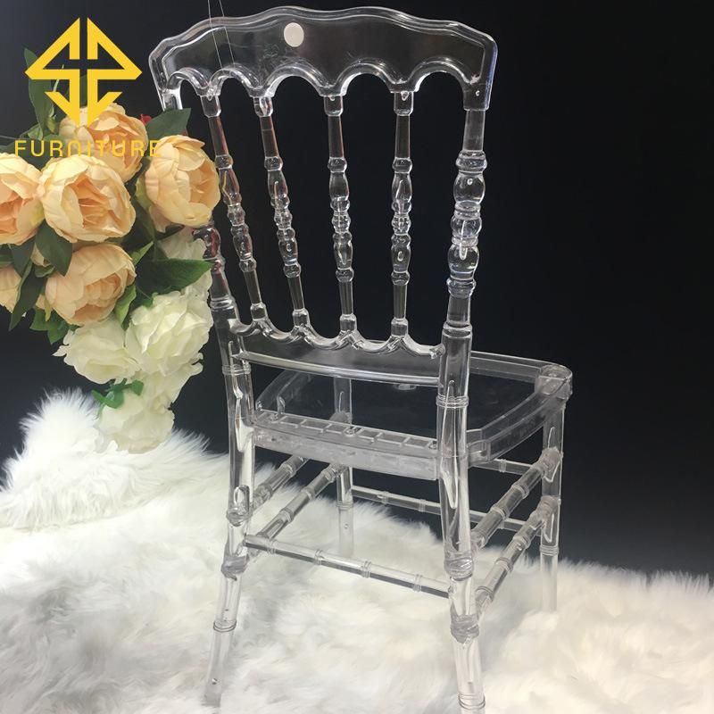 Wholesale Modern Clear Transparent Acrylic Resin Wedding Banquet Chair for Dining
