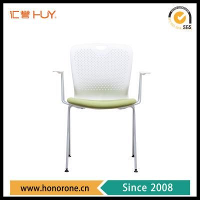 Metal Stackable Conference Training Leisure Chair with Armrest