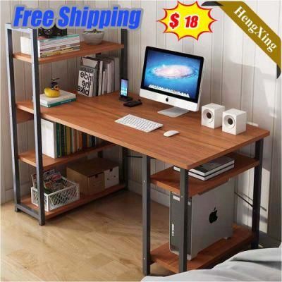 Chinese Factory Wholesale Office School Furniture Log Wooden Color Square Storage Computer Table with Drawers