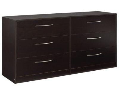 Modern 8 Drawer Dresser, White or Black