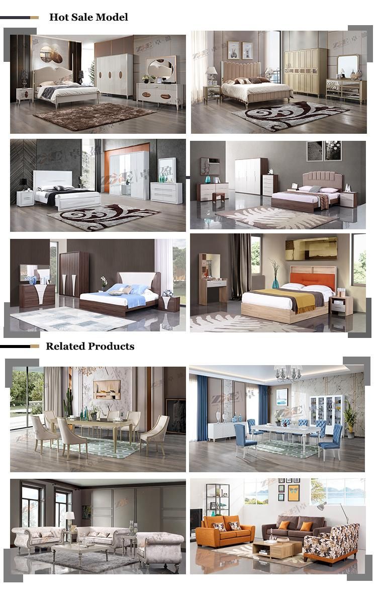 Elegant Hotel Bedroom Furniture Wooden Carving Bedroom Set