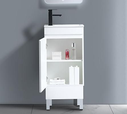 Modern White Gloss Cabinet Set Modern Vanity Mirror Waterproof Bathroom Cabinet for Villa, Hotel, Apartment