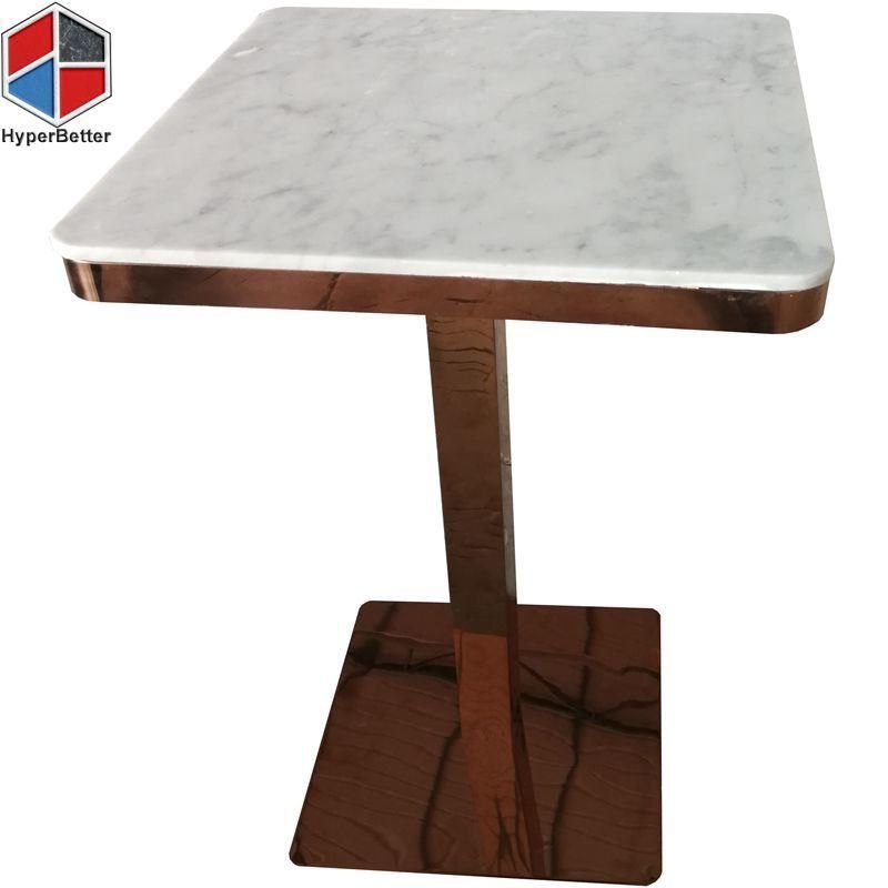 Golden Leg Marble Dining Tables White Marble Top