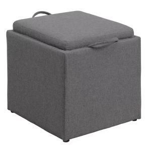 Chinese Modern Leisure Wooden Fabric Office Home Hotel Outdoor Garden Kids Living Room Furniture Leather Square Ottoman Storage Pouf Sofa Chair
