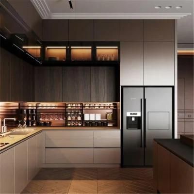 Factory Price Complete Modern Designs PVC/ Lacquer Kitchen Island Furniture Cocina White Shaker Modular Kitchen Cabinet