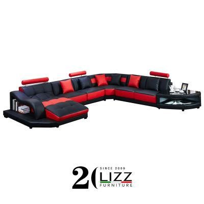 Modern Popular Living Room Leather Sectional Sofa for Home Furniture