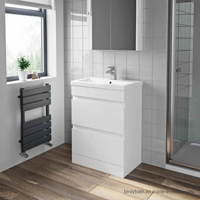 Bathroom Furniture Sets 600mm Bathroom Vanity Unit Basin Storage 2 Drawer Cabinet Furniture White Gloss