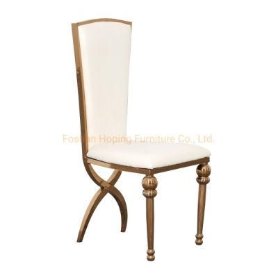 Wedding Rental Stackable Dining Room Cross Back Chairs Used Hot Sale Stainless Steel Wedding Dining Chair Cheap King Throne Chair for Sale