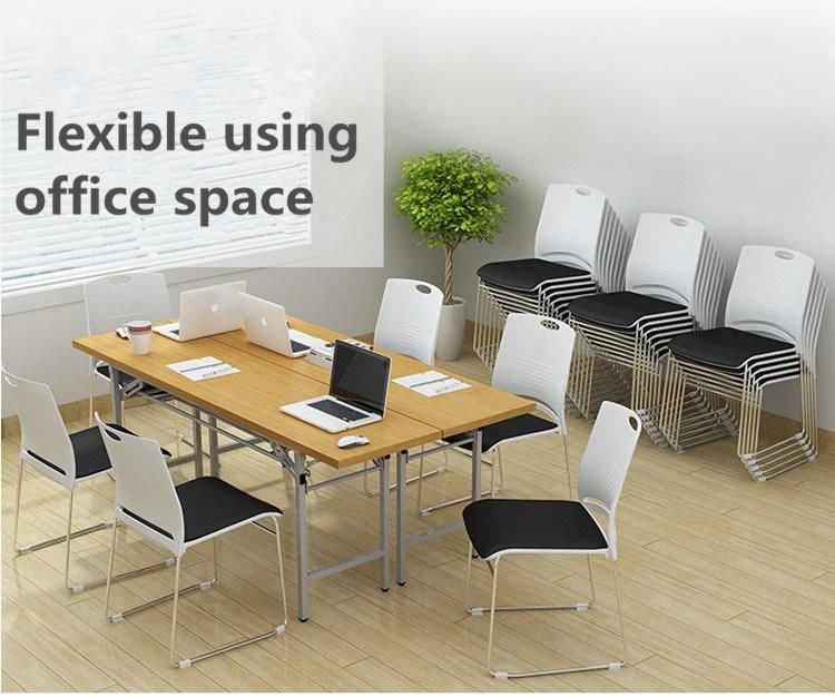 Conference Furniture Training Room Desk White Metal Modern Stackable Office Chair