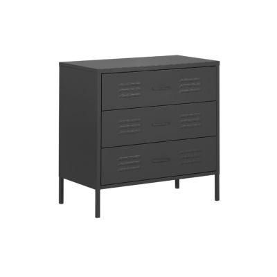 Metal 3 Drawer Home Storage Locker Cabinet Living Room Bedroom Furniture