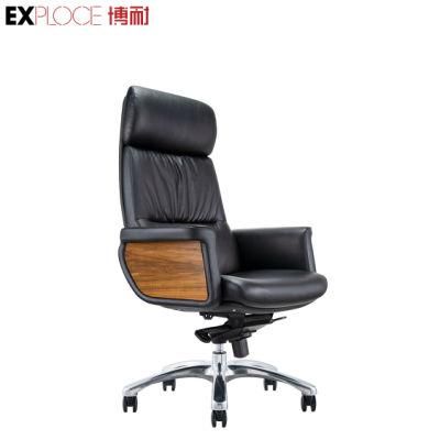 Design High Back PU Chair Modern Fancy Metal and Leather Elegant Dining Office Chair Living Room Kitchen Furniture