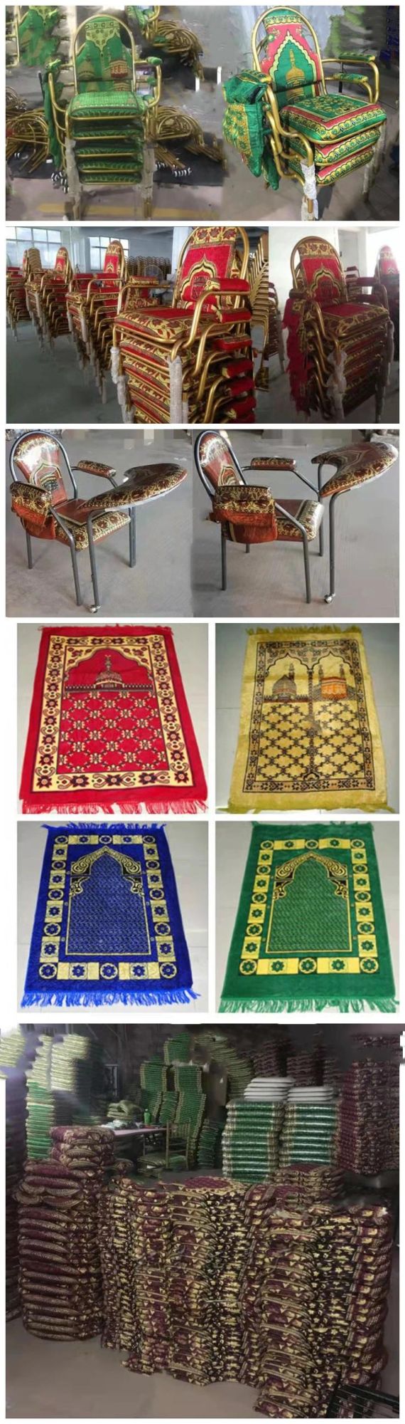 Wholesale Church Chair Saudi Arabia Mosque Prayer Chair for Middle East Market and Home Using Multifunctional High Quality Metal Islam Muslim Prayer Chair