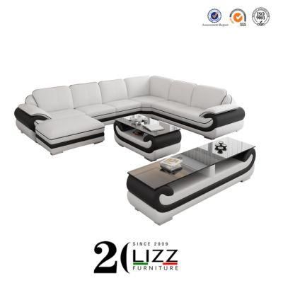 Modern Home Leather Sofa Furniture Set U Shape for Living Room