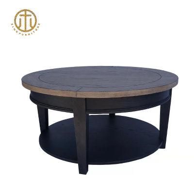 Coffee Tables with Shelf Wooden Modern Coffee Table Materials Solid Wood Top Legs Metal and Sets Multifunctional Round