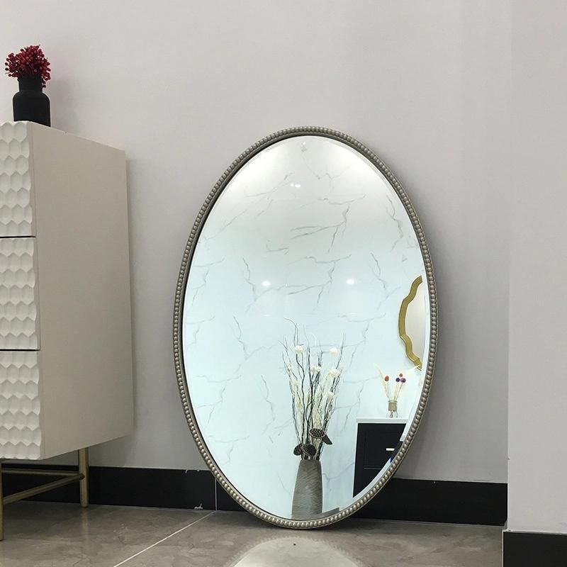 European Bathroom Mirror Nordic Bathroom Mirror Dressing Mirror Retro Hanging Wall Bedroom Oval Makeup Mirror