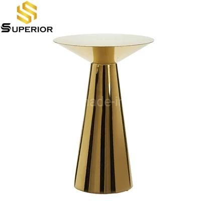 Nightclub Furniture Gold Metal Round Bar Table Stainless Steel