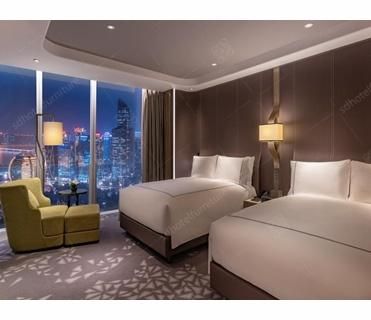Dark Color Covered with PU Leather Simple Hotel Room Furniture