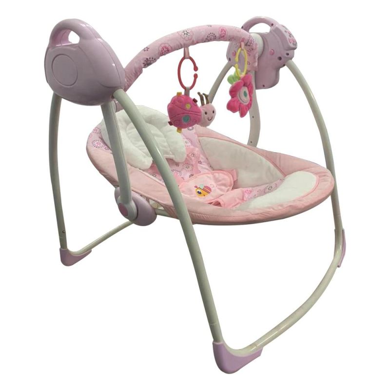 Baby Girl Musical Rocker Multifunctional Electric Baby Rocking Chair with Remote Control Pillow &Mosquito Net