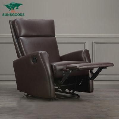 High Quality Single Black Leather Luxury Couch Modern Living Room Dubai Sofa Furniture