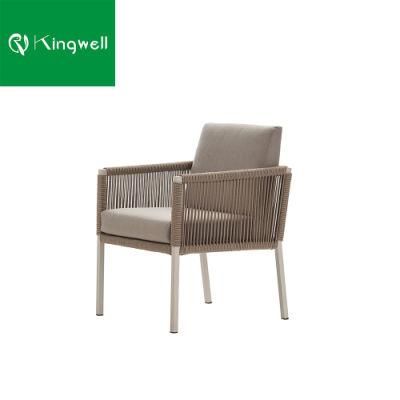 Modern Garden Furniture Outdoor Aluminum Rope Dining Chair for Hotel Project Used