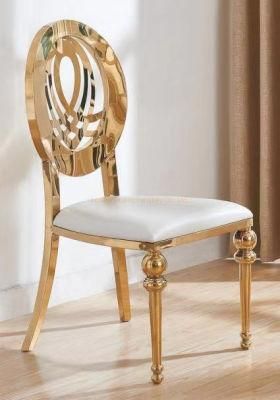 Classic Gold Chair Modern Stackable Metal Hotel Restaurant Wedding Banquet Chiavari Dining Chair