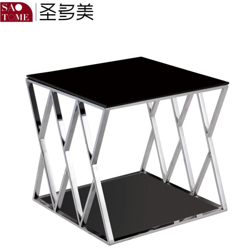 Hot Selling Luxury Living Room Furniture Black Glass Coffee Table