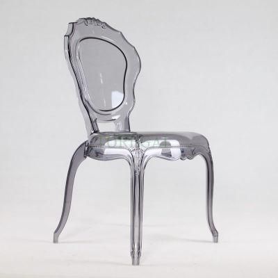 Supply Modern Clear Amber Smoke Colorful Acrylic Resin Belle Epoque Ghost Chair for Wedding