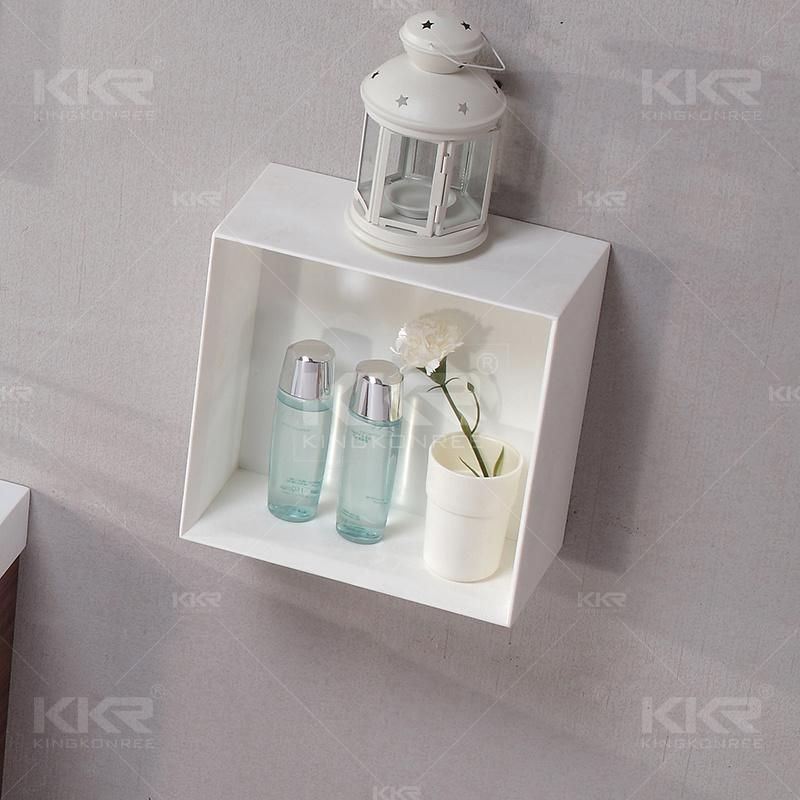 Solid Surface Material Wall Mounted Bathroom Corner Shelf