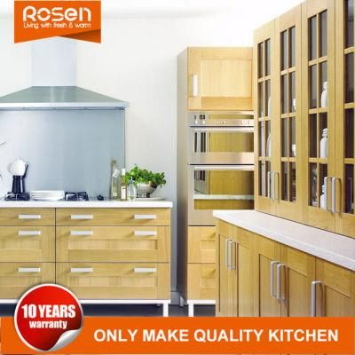 Simple Style Black High Gloss Wood Veneer Kitchen Cabinets