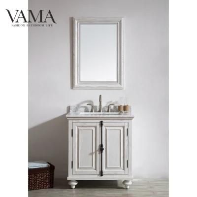 Vama 32 Inch Waterproof Antique White Modern Bathroom Vanity Cabinet Furniture 733032