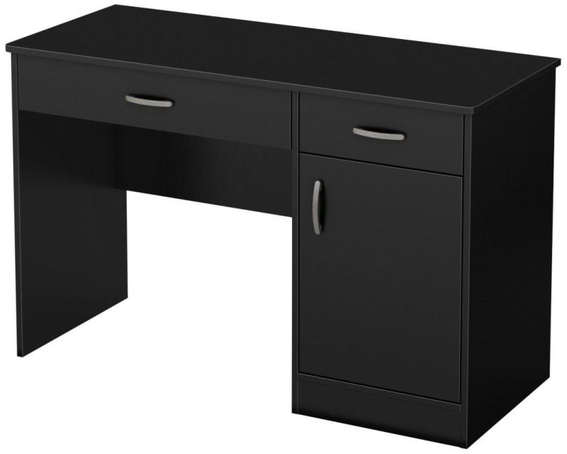 Small Computer Desk with Drawers, Pure White