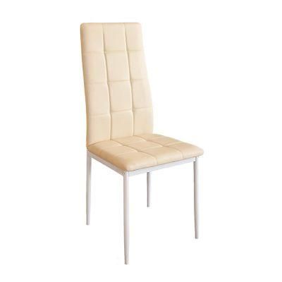Home Furniture Modern Design Hotel Restaurant Chair Leather Metal Leg Dining Chair