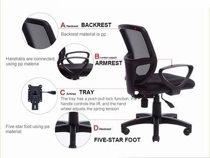 Mesh Black Non Wheeled Office Chairs, Office Meeting Room Chairs Durable