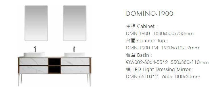 in Stock Chinese New Design Fashionable Marble Color Floor Mounted Double Sink Bathroom Sink Cabinet