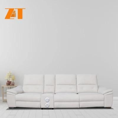 Home Leather Storage Electric Sofa Set Audio System Adjustable Height Relax Sectional Sofa Set