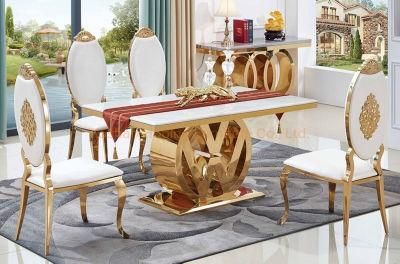 Metal Modern Marble Top Wedding Table Banquet Dining Table