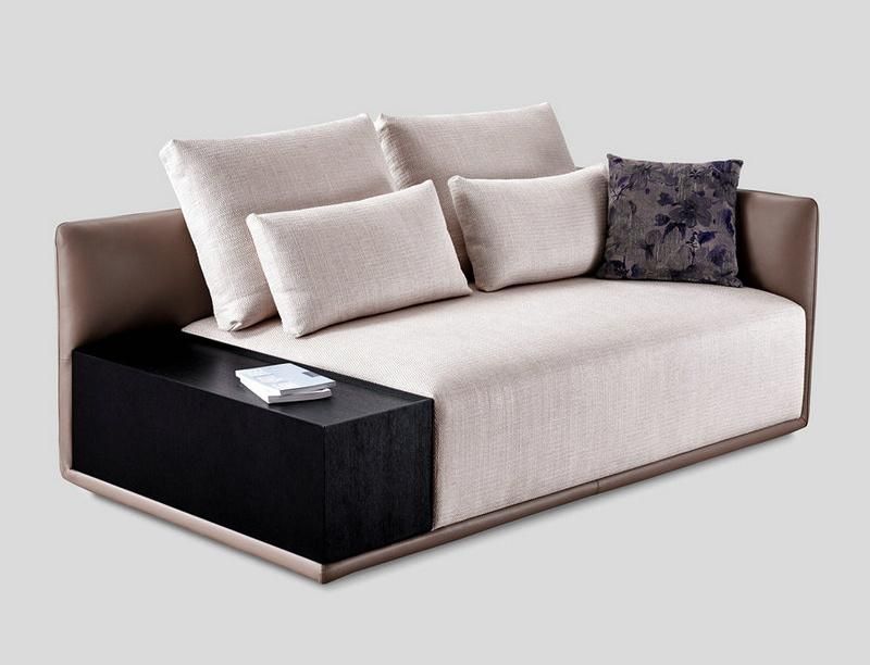 Modern Minimalist Chinese Fty Supply Fabric Sofa Set with Wooden Side Box Living Room Sofa