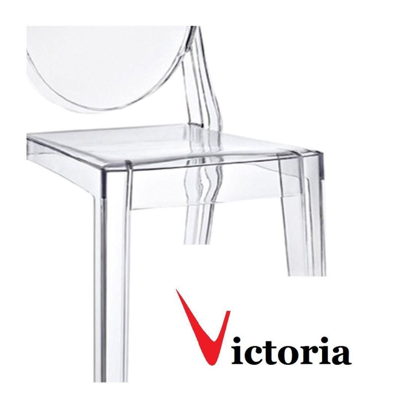 Modern Stacking Transparent Clear Resin Acrylic Ghost Dining Chair with Armrest