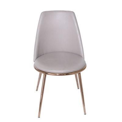 Modern Simple Navy Blue Beige Velvet Fabric Dining Room Chairs with Metal Legs Upholstered Dining Chair New Design Restaurant
