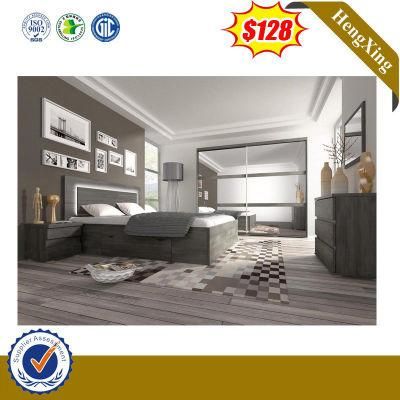 Modern Bedroom Furniture Design White Color Hotel Wooden MDF Double Size Bed