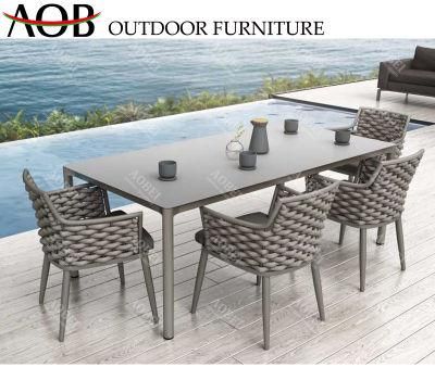 Wholesale Modern Home Garden Patio Hotel Restaurant Outdoor Dining Rope Chair Table Furniture