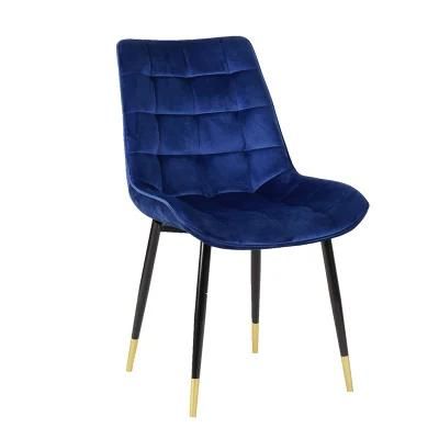 Modern Dining Room Furniture Fabric Seat Dining Chair with Black Golden Legs