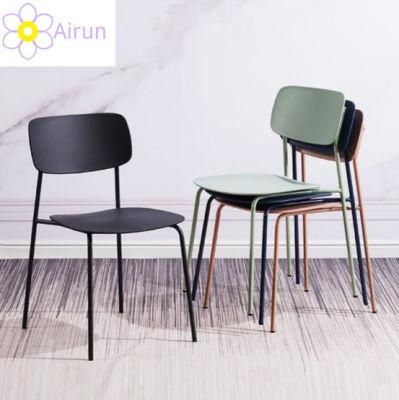 Italy Stackable Chairs PP Plastic Chair with Power Coatling Legs for Dinning