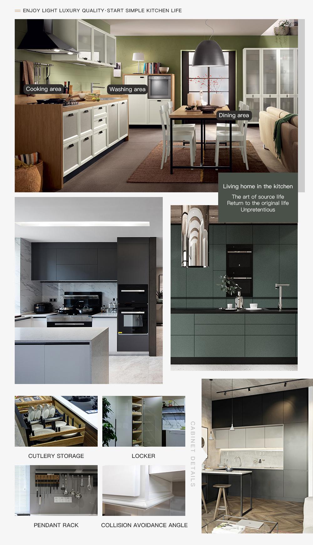 Dark Green High End Hot Sale Product Alloy Aluminum Kitchen Cabinet